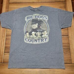 Big Dogs Dk. Grey Unisex Tee "The Big Dogs Of Country" - Size Large